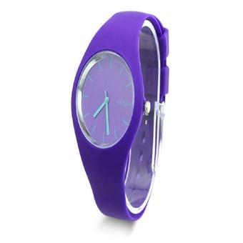 Okdeals Womens Silicone Band Dial Quartz Analog Wrist Watch Purple  