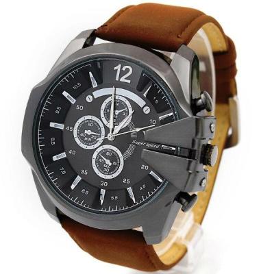 Ormano - Jam Tangan Pria - Brown - Faux Leather - V6 Super Speed Watch