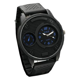 Ormano - Jam Tangan Pria - Hitam-Biru - Rubber Strap - Black G Silicone Watch  