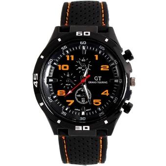 Ormano - Jam Tangan Pria - Hitam-Orange - Strap Rubber - GT Grand Touring Watch  