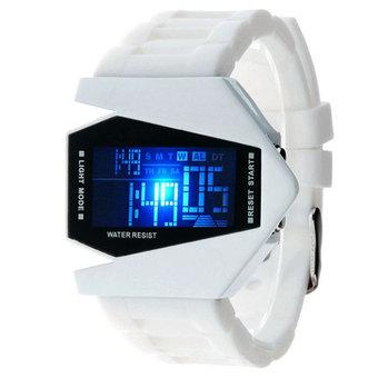 Ormano - Jam Tangan Pria - Putih - Tali Silikon - Aircraft LED Digital Watch  