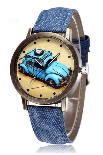 Ormano - Jam Tangan Unisex - Biru - Strap Denim - Super Car Watch  