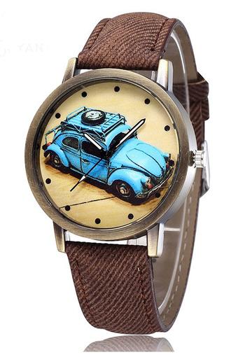 Ormano - Jam Tangan Unisex - Cokelat - Denim - Super Car Watch  