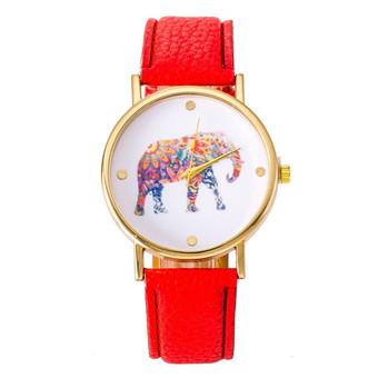 Ormano - Jam Tangan Unisex - Merah - Strap Leather - Victa Elephant Watch  