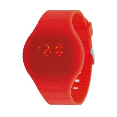 Ormano - Jam Tangan Unisex - Merah - Strap Rubber - Circle Thin LED Watch