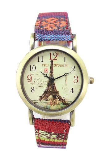 Ormano - Jam Tangan Wanita - Merah - Strap Kanvas - Paris Expression Watch  