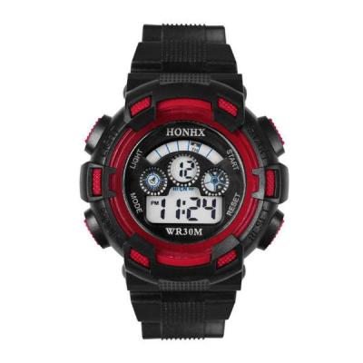Ormano - Jam tangan Pria - Hitam Merah - Strap Rubber - Honhx 3C Sport Digital