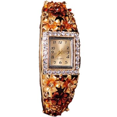 Ormano Vania Flower Luxury Watch Jam Tangan Wanita - Gold Coklat