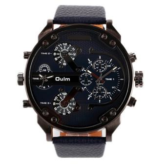 Oulm 3548 Men Leather Band Analog Quartz Watch (Intl)  