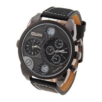 Oulm 9316 Dual Time Watch - Black  