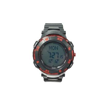 POPART POP-831 Waterproof Men's Compass Digital Display Sports Wrist Watch with Rubber Band, EL Backlight, Stopwatch Black,Red  