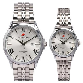 Reddington date - Jam tangan pasangan - Silver plat putih - strap stainless steel - RD327sp couple  