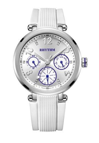 Rhythm F1502R 01 - Jam Tangan Wanita - Silicon - White