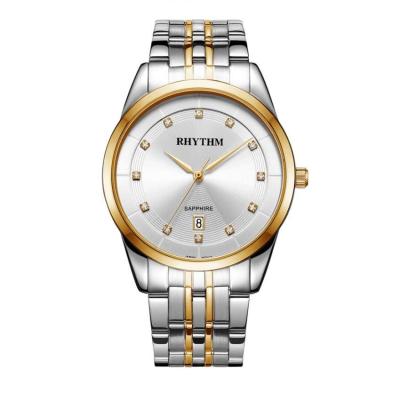 Rhythm - G1301S 03 - General Collection - Jam Tangan Pria - Stainless Steel - Silver-Gold