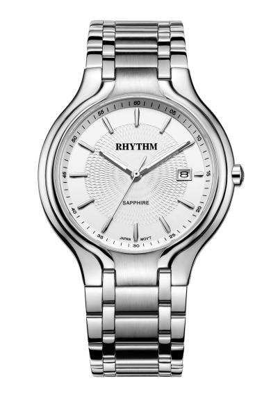 Rhythm-G1401S01- Jam Tangan Pria- Stainless Steel-silver