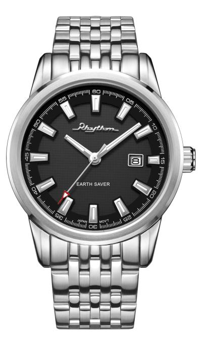 Rhythm Global Timepiece ES1403S02 Jam Tangan Pria - Silver/Hitam