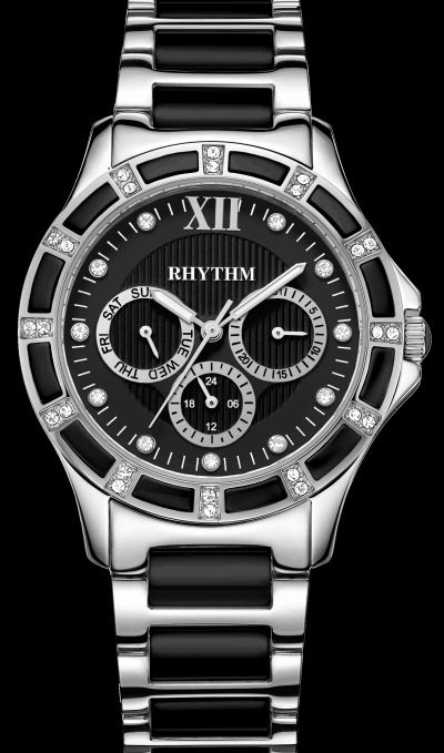 Rhythm Global Timepiece F1201T02 Jam Tangan Wanita - Hitam