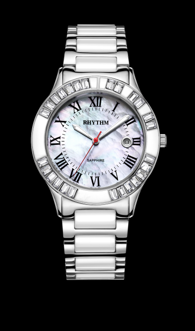 Rhythm Global Timepiece F1203T01 Jam Tangan Wanita - Silver/Putih