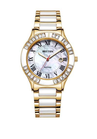 Rhythm Global Timepiece F1203T04 Jam Tangan Wanita - Gold