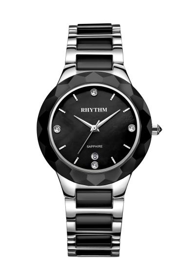 Rhythm Global Timepiece F1205T02 Jam Tangan Wanita - Hitam/Silver