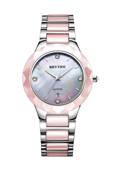 Rhythm Global Timepiece F1205T03 Jam Tangan Wanita - Pink/Silver