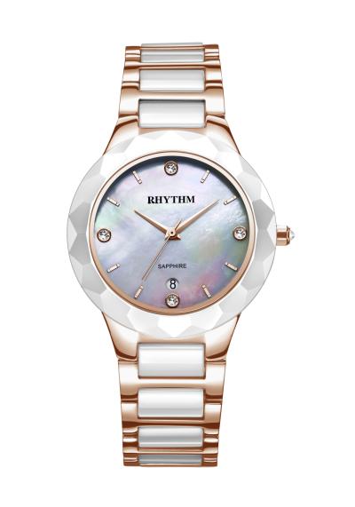 Rhythm Global Timepiece F1205T06 Jam Tangan Wanita - Putih/RoseGold