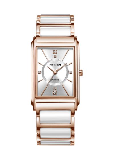 Rhythm Global Timepiece F1211T06 Jam Tangan Wanita - Putih/RoseGold