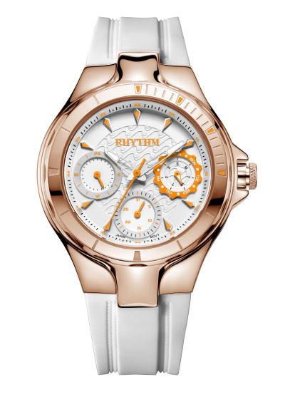 Rhythm Global Timepiece F1504R04 Jam Tangan Wanita - Putih/RoseGold