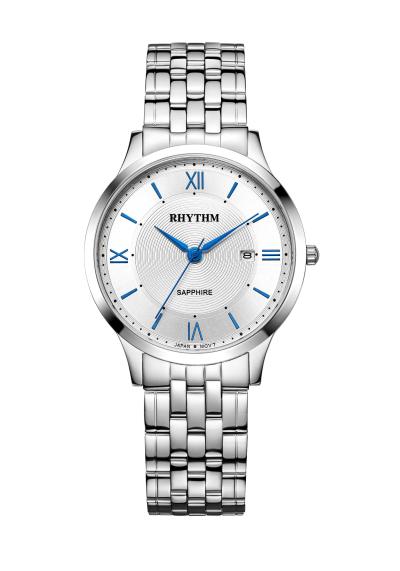 Rhythm Global Timepiece G1201S01 Jam Tangan Pria - Silver/Putih