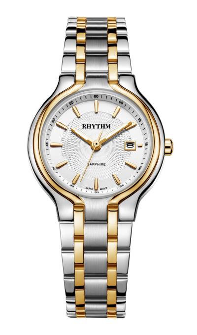 Rhythm Global Timepiece G1402S03 Jam Tangan Pria - Silver/Gold