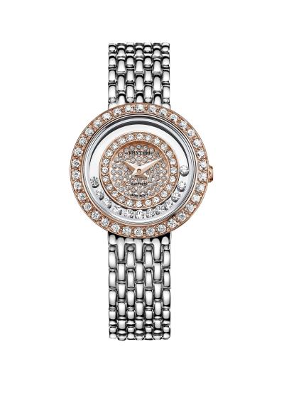 Rhythm Global Timepiece L1203S05 Jam Tangan Wanita - Silver/RoseGold