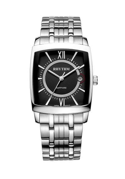 Rhythm Global Timepiece P1201S02 Jam Tangan Pria - Silver/Hitam
