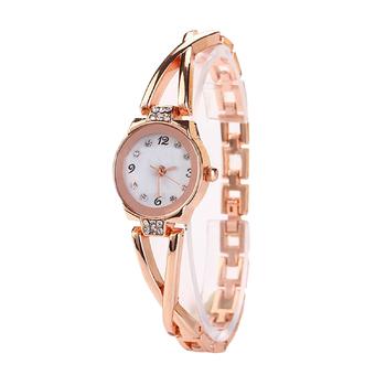 Rose Gold Plated Women Elegant Rhinestone Wrist Quartz Watch Ladies Dress Watch  