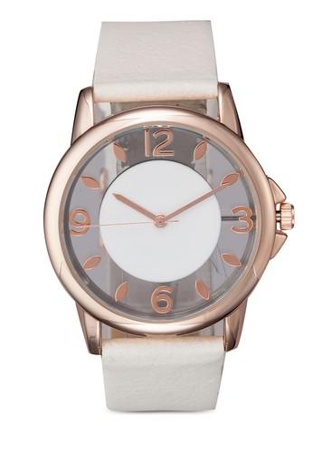 Round Face Translucent Dial Watch