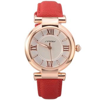 SINOBI Brand PU Leather Strap Analog Display Women Dress Watch Fashion Casual Watch Women's Wristwatch - Intl  