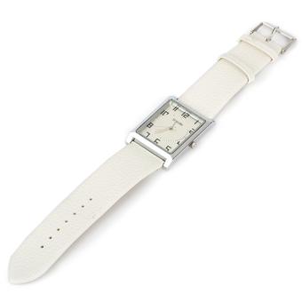 SINOBI Leather Band Square Dial Quartz Wrist Watch (White)  