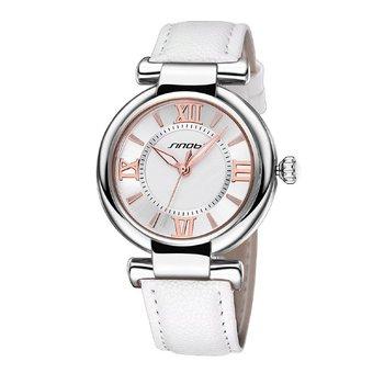 SINOBI Women Ladies Luxury Leather Fashion Gold Dial Quartz Dress Roman Number Casual Wrist Watch - Intl  