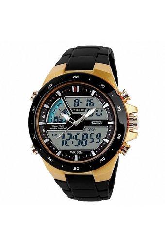 SKMEI 1016 Quartz Silicone Army Waterproof Sport Watch - Gold  