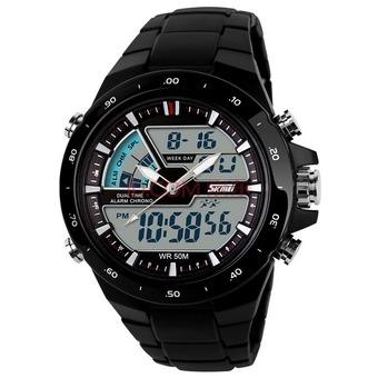 SKMEI 1016 Silicone Waterproof Men Sport LED Wrist Watch - Intl  