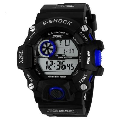 SKMEI 1019 Cobra Black-Blue Edition Wristwatch - Jam Tangan Pria - Rubber - Black-Blue