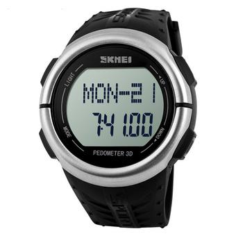 SKMEI 1058 Heart Rate Monitor Pedometer Sport LED watches Wristwatch Calories Relogio For Digital Counter (Black) (Intl)  