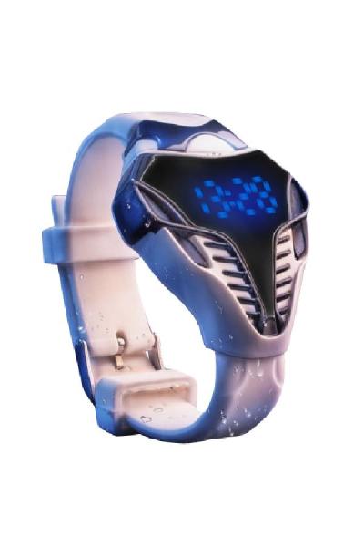 SKMEI 8619 Snake White LED Blue - Jam Tangan Pria - Tali Karet - Putih