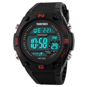 SKMEI Brand 1093 Digital LED Wristwatches Military relogios Masculinos Sports Watches For Men(Red) (Intl)  