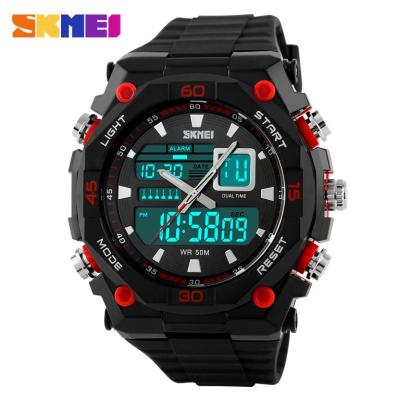 SKMEI Casio Men Sport LED Watch Water Resistant 50m - AD1092 - Black/Red