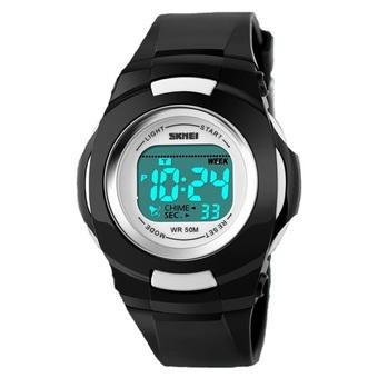 SKMEI Children Sport Rubber LED Watch Water Resistant 30m - DG1094 - Black  