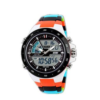SKMEI Dual Display Waterproof Calendar Men LED Sport Wrist Watch 1016  