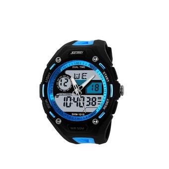 SKMEI Luxury Mens Movement Sports Military Digital and Analog Quartz Led Watches 50M Waterproof Blue (Intl)  