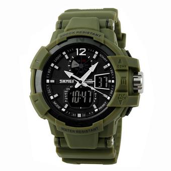 SKMEI Men Quartz Watch Sports Watches Mens Vogue Shock Resistant Outdoor Digital Multifunction Men's Military Wristwatches Army Green (Intl)  