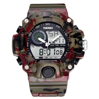 SKMEI Quartz Digital Dual Movement 5ATM Waterproof Men Sports Army Military Wrist Watch - Intl  