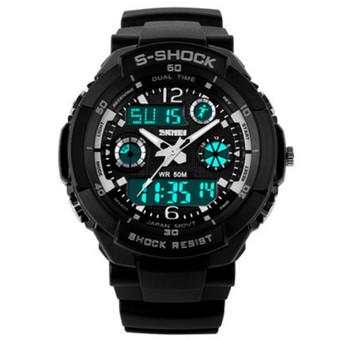 SKMEI Quartz Wrist Watch Sports Men Analog Digital Waterproof Multi-Function Silver  